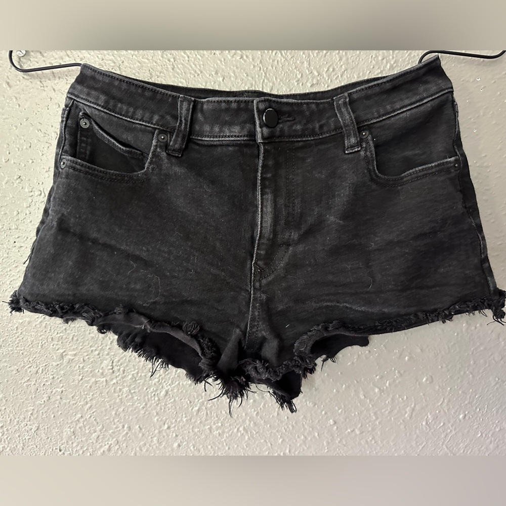 Women’s Volcom Size 28 Black Stoney Stretch Denim Jean Cutoff Shorts